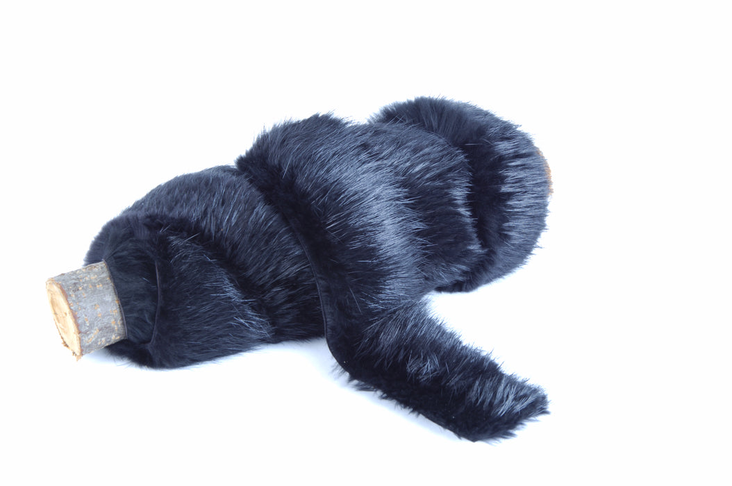 Dyed Black Beaver Fur Strips