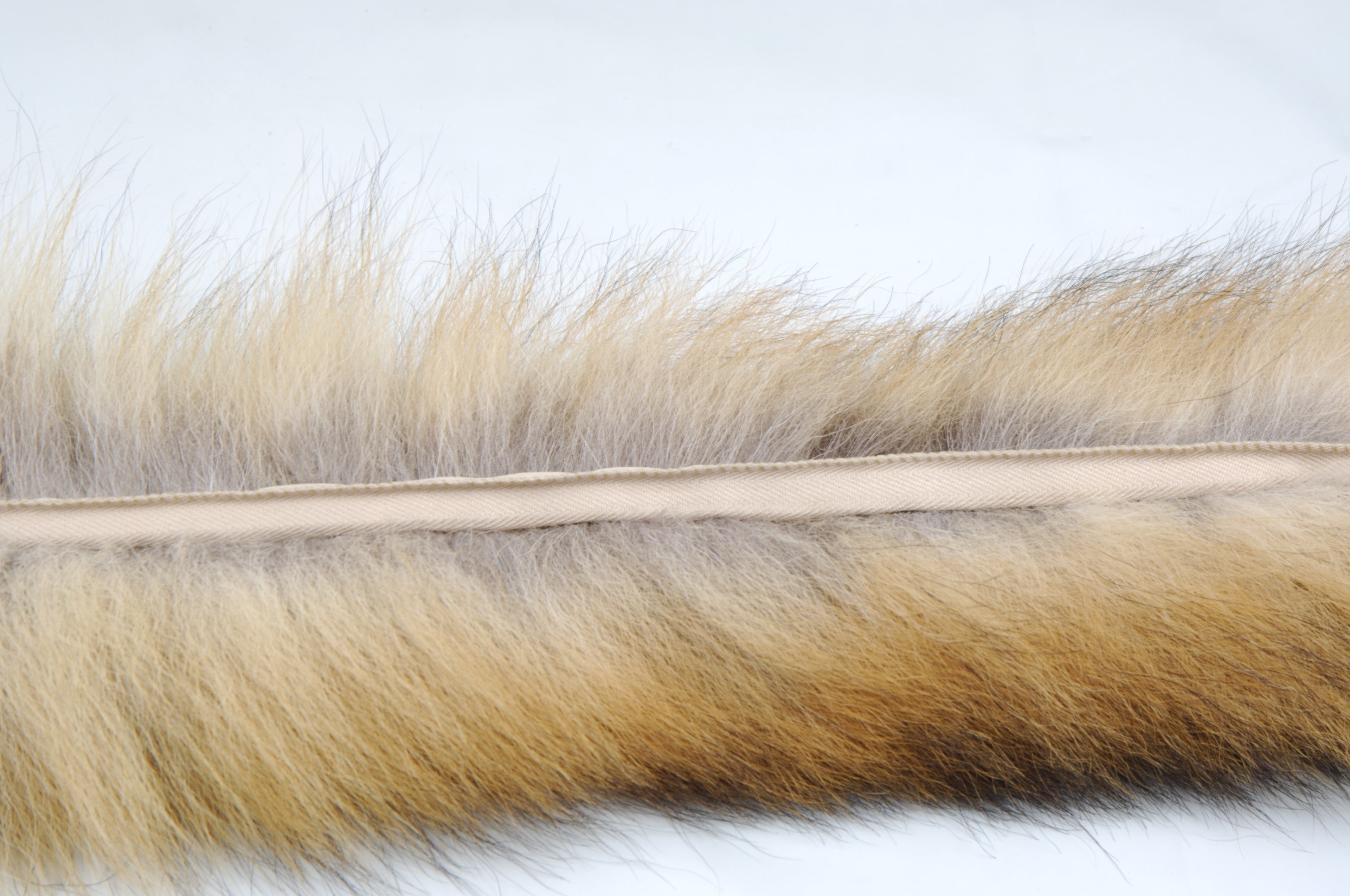 wolf tail coyote parka strip back side view