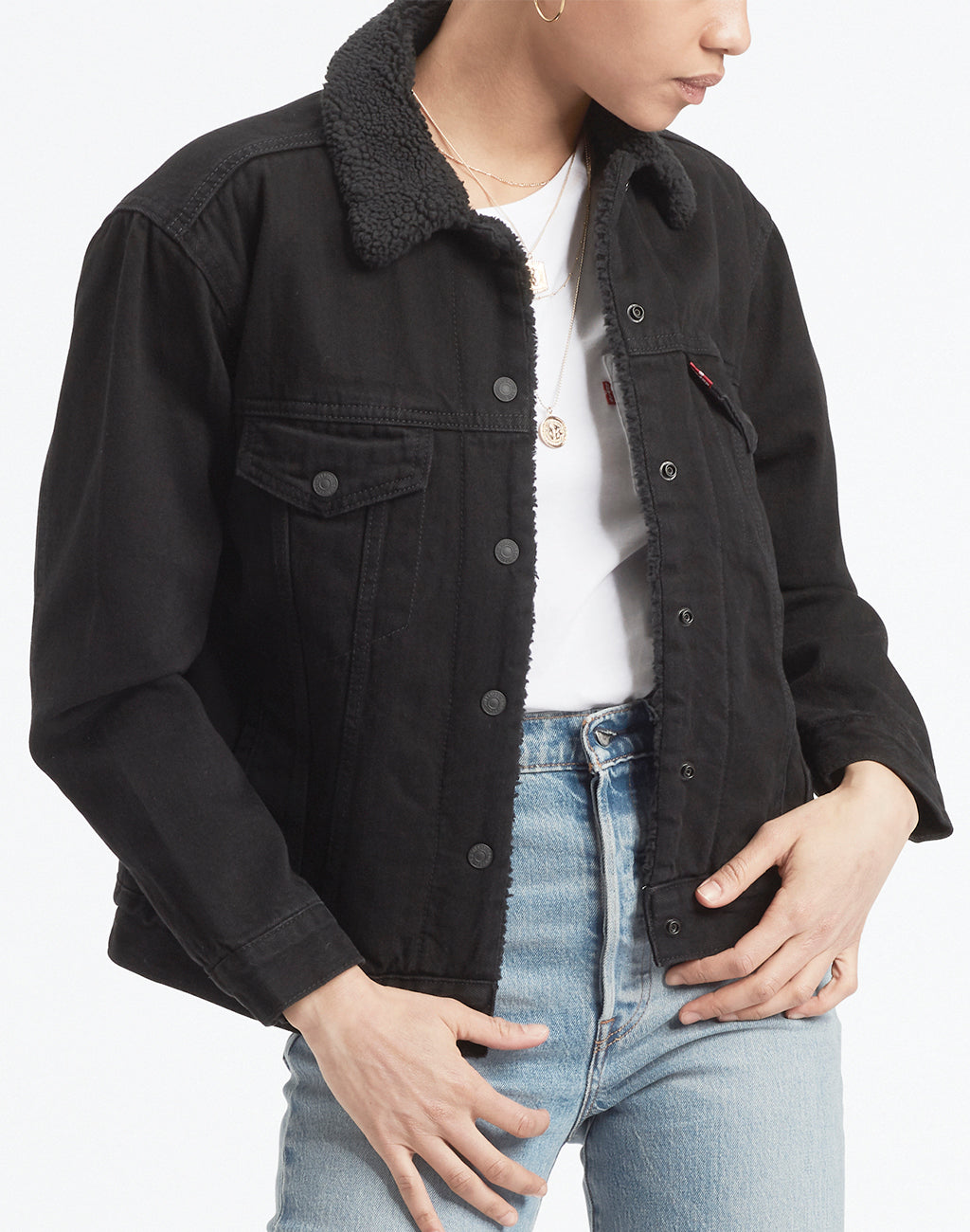 Levi ex boyfriend sherpa trucker best sale jacket