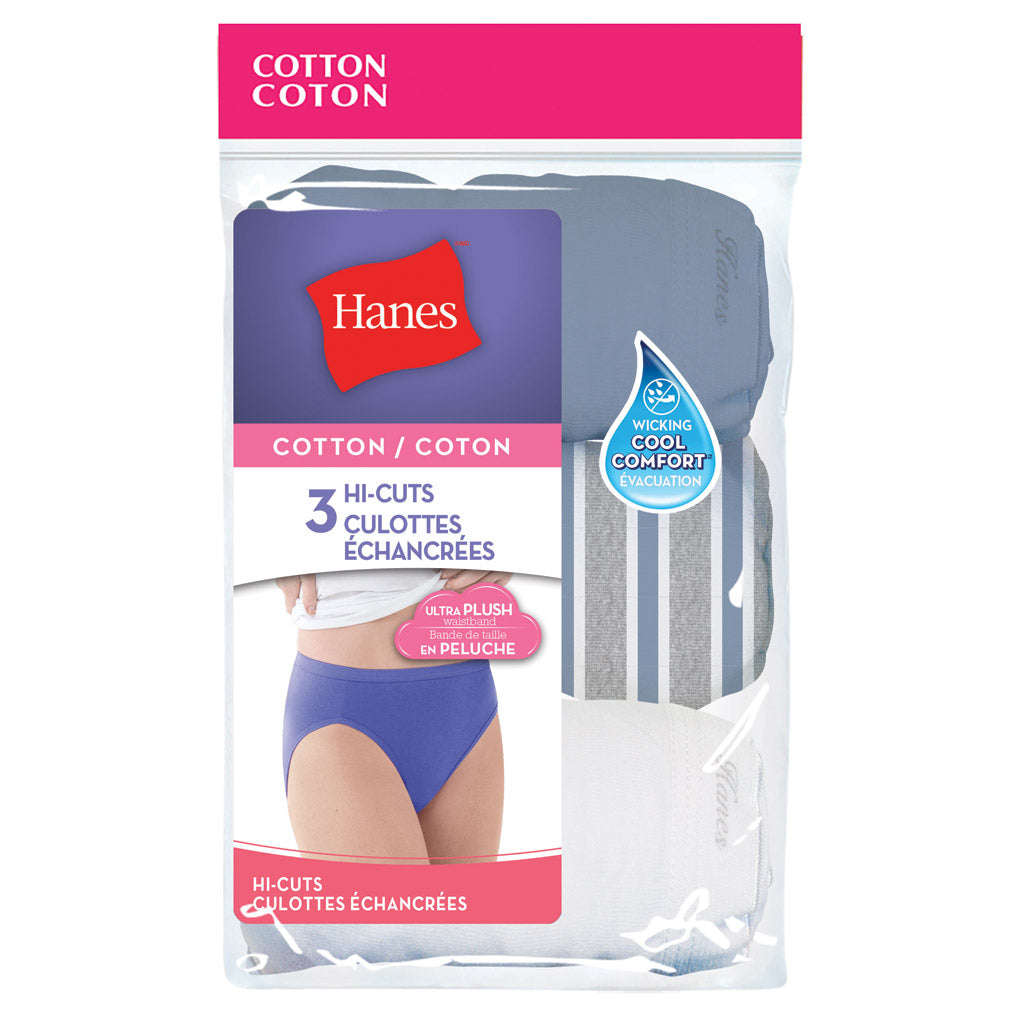 Women's Hanes High-Cut Briefs (3 Pack)