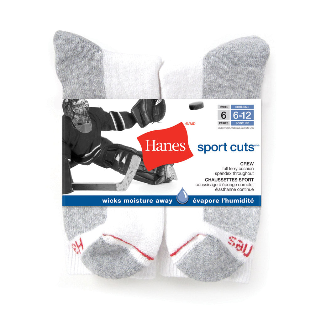 Men's Hanes Sport Crew Socks (6 Pack)