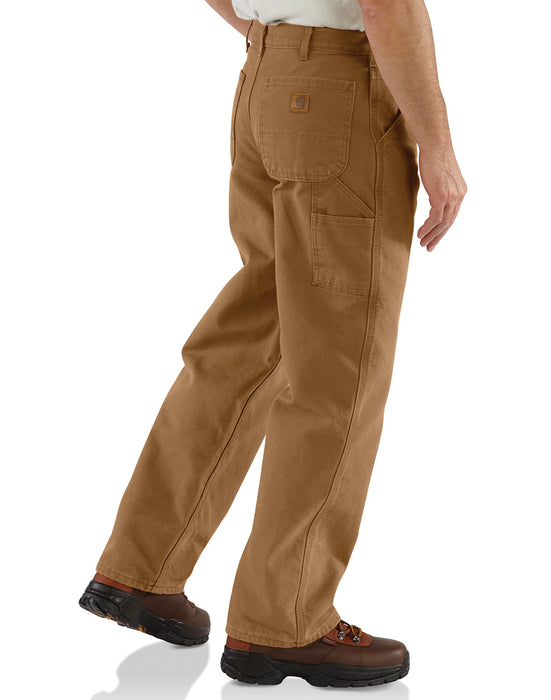 Men's Carhartt Duck Work Dungaree Pant brown side view