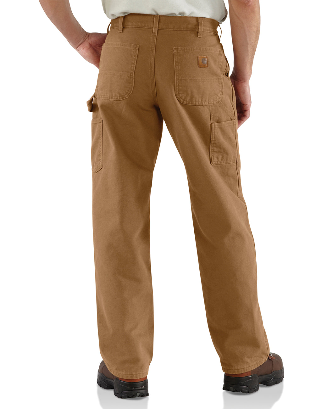Men's Carhartt Duck Work Dungaree Pant brown back view