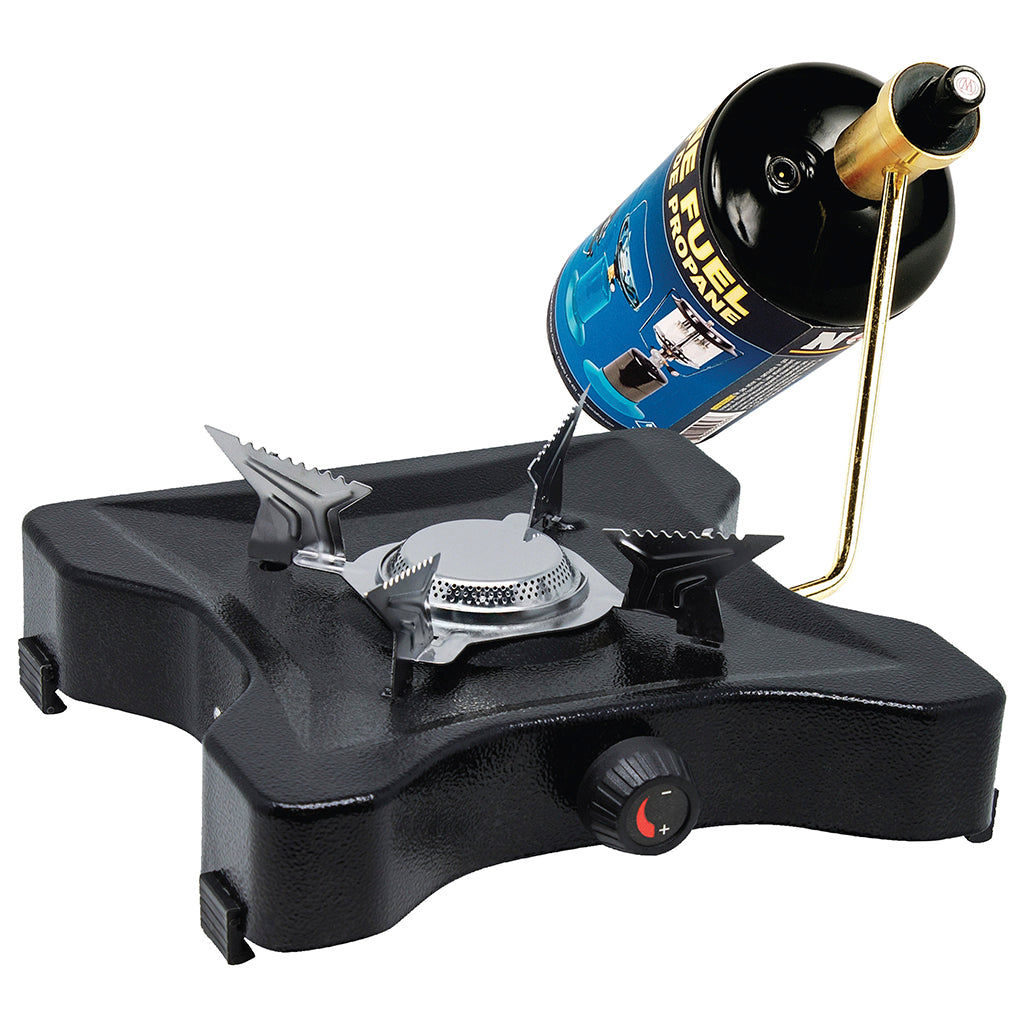 Camping stove propane with blue propane tank